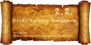 Királyfalvi Kunigunda névjegykártya